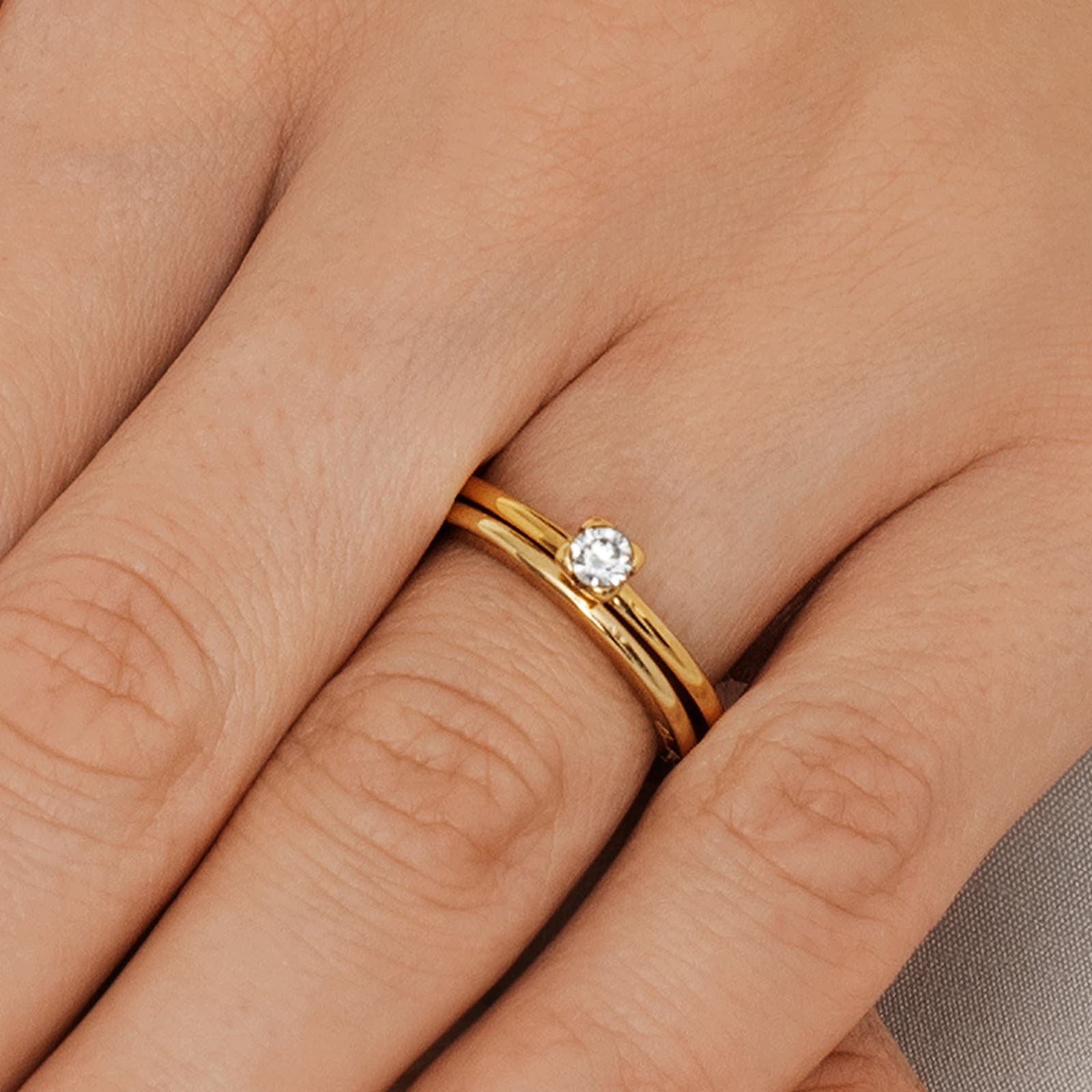 Love Love Bead Wedding Ring 0.19 ct - undefined 7 - Efva Attling