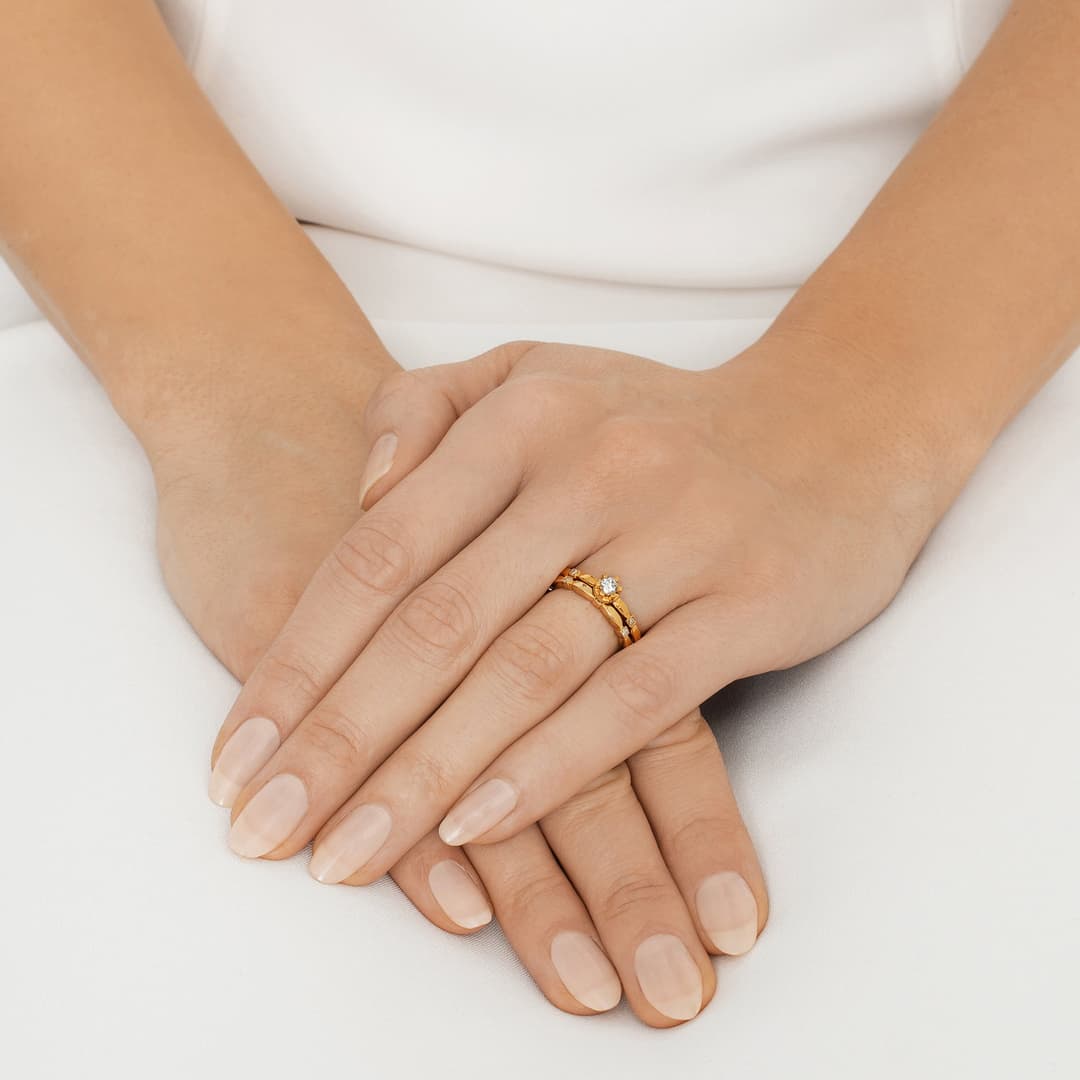 Forget Me Not Star Ring 0.19 ct