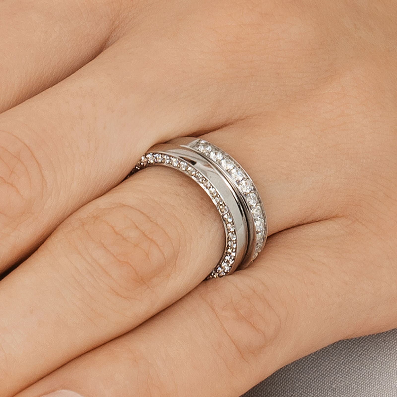 Half Half Round & Stars On Side Ring - undefined 5 - Efva Attling