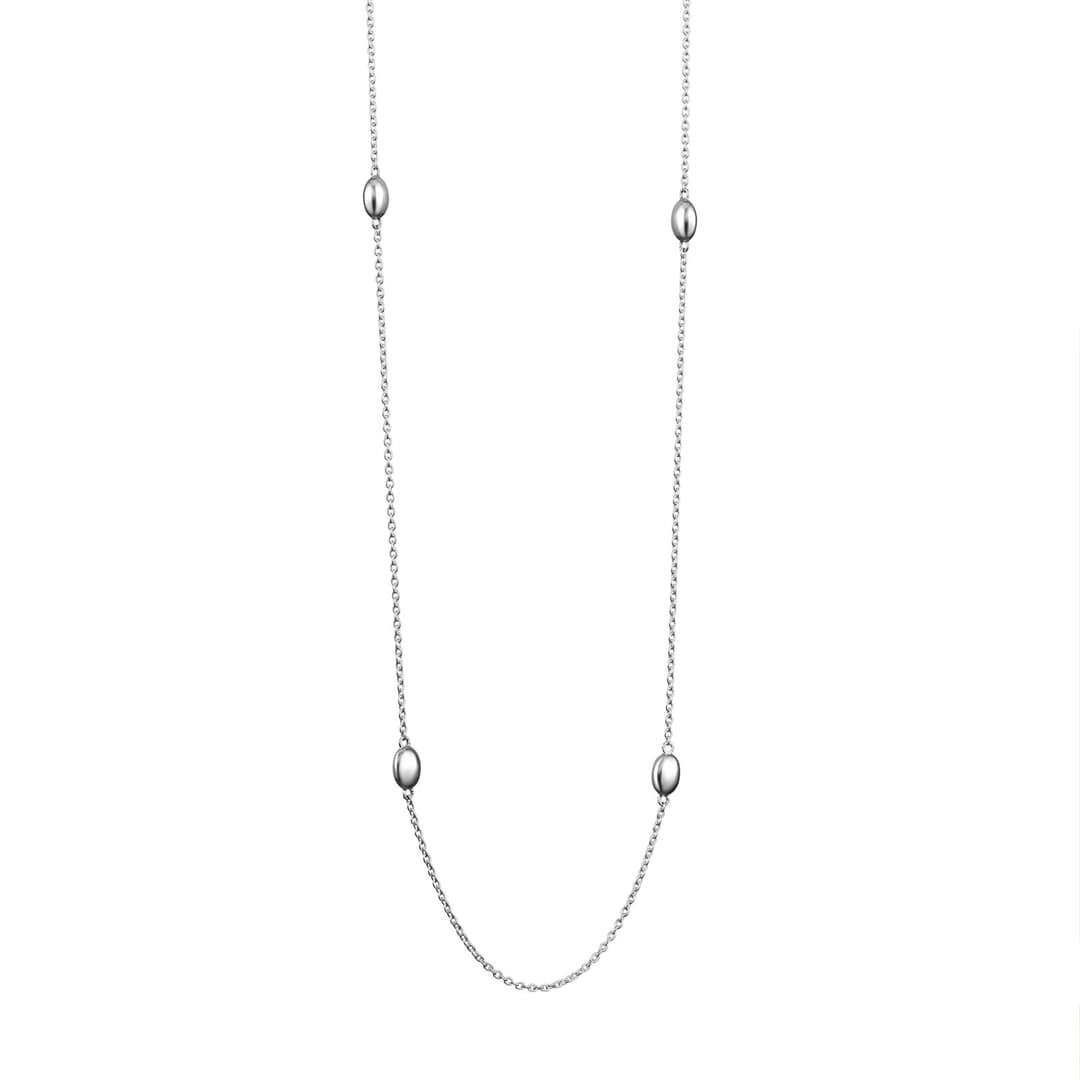 Love Bead Long Necklace - Silver