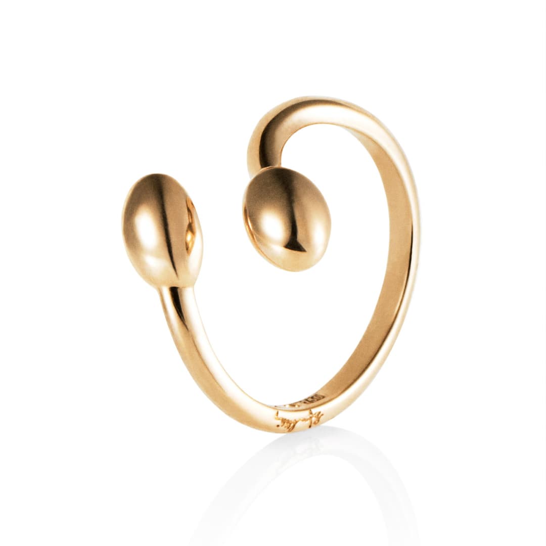 Love Bead Twin Ring - Gold.