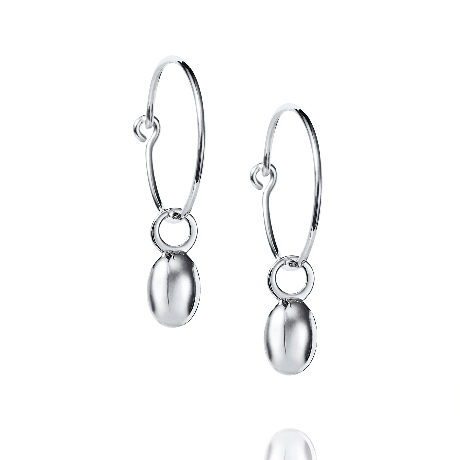 Love Bead Hoops - Silver.