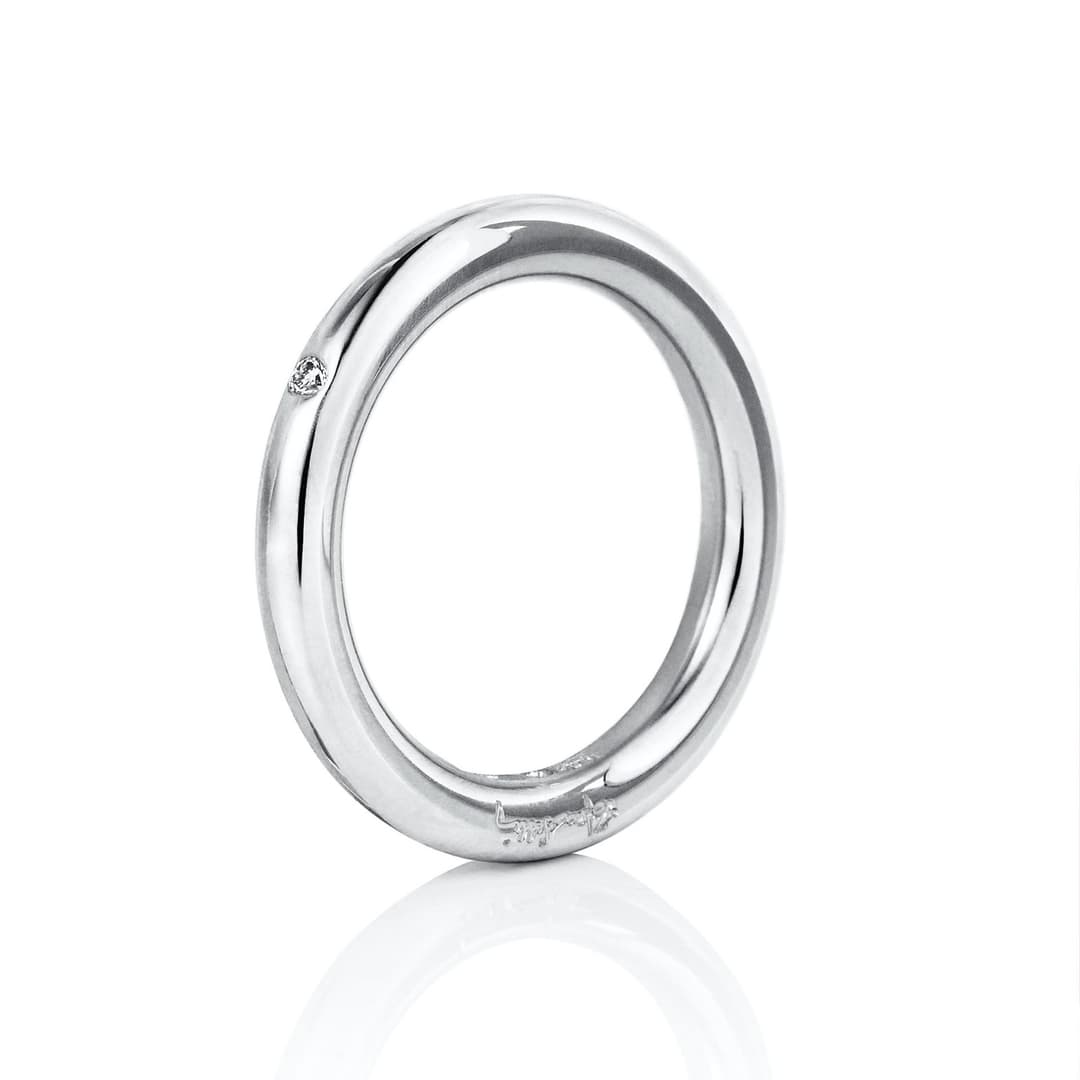 One Love & Stars Thin Ring 0.02 ct