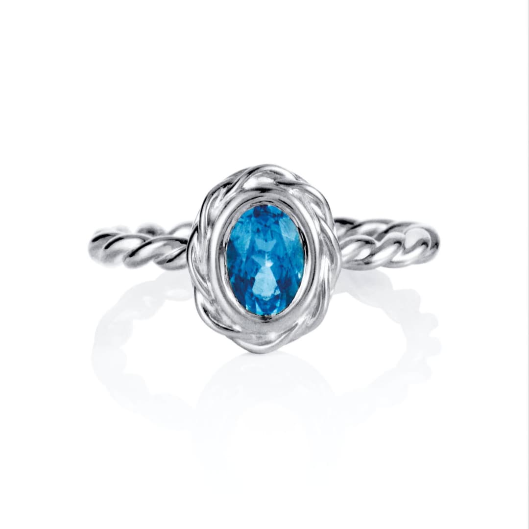 Wrapped Colour Ring - Blue Topaz