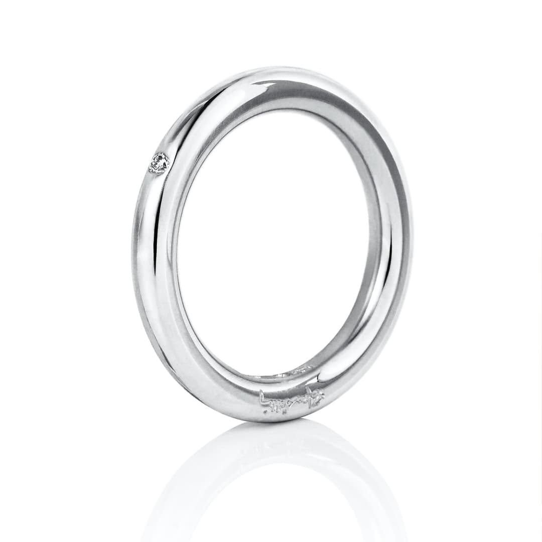 One Love & Stars Thin Ring 0.02 ct