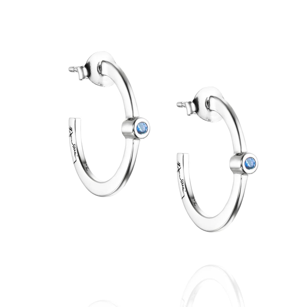 Micro Blink Hoops - Blue Topaz