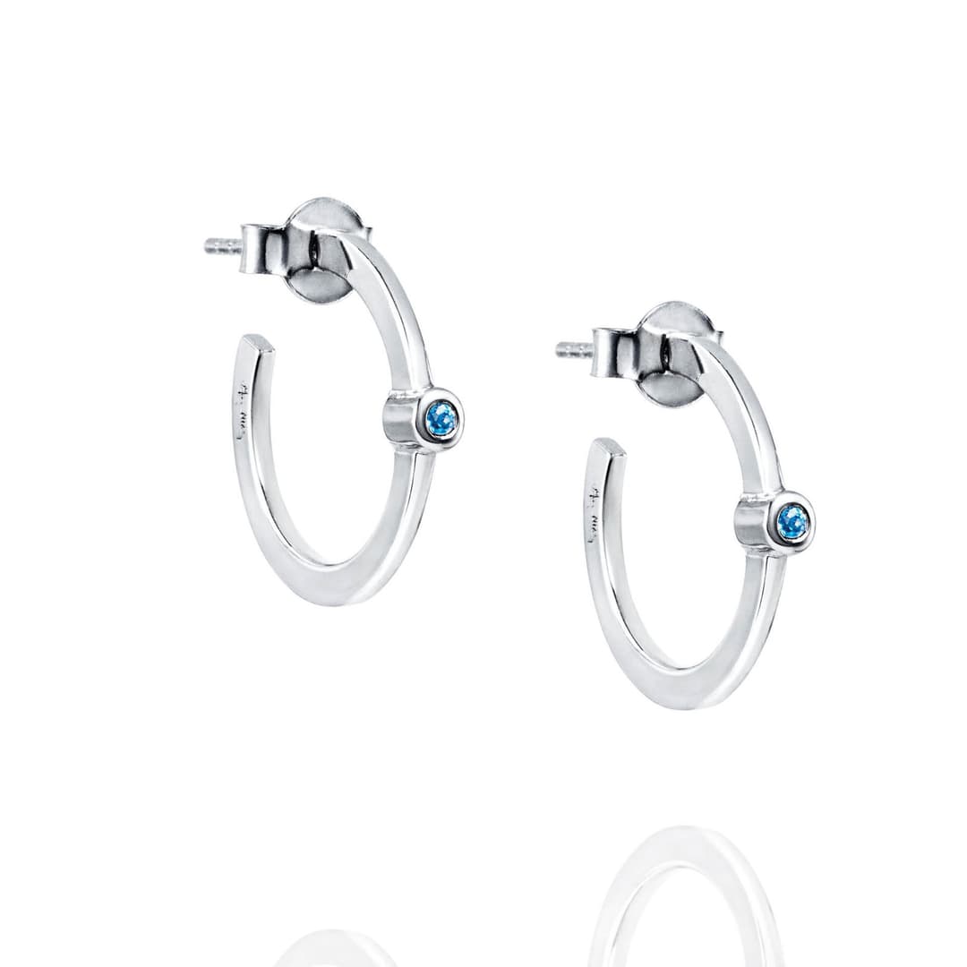 Micro Blink Hoops - Blue Topaz