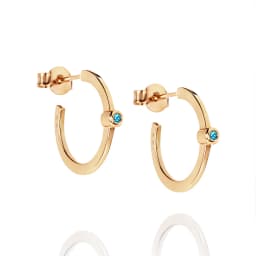 Micro Blink Hoops - Blue Topaz